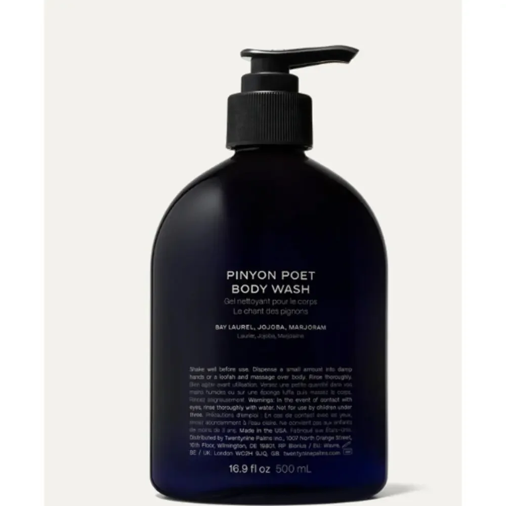NIB Twentynine Palms Pinyon Poet Body Wash 16.9 oz Bay Laurel, Jojoba, Marjoram